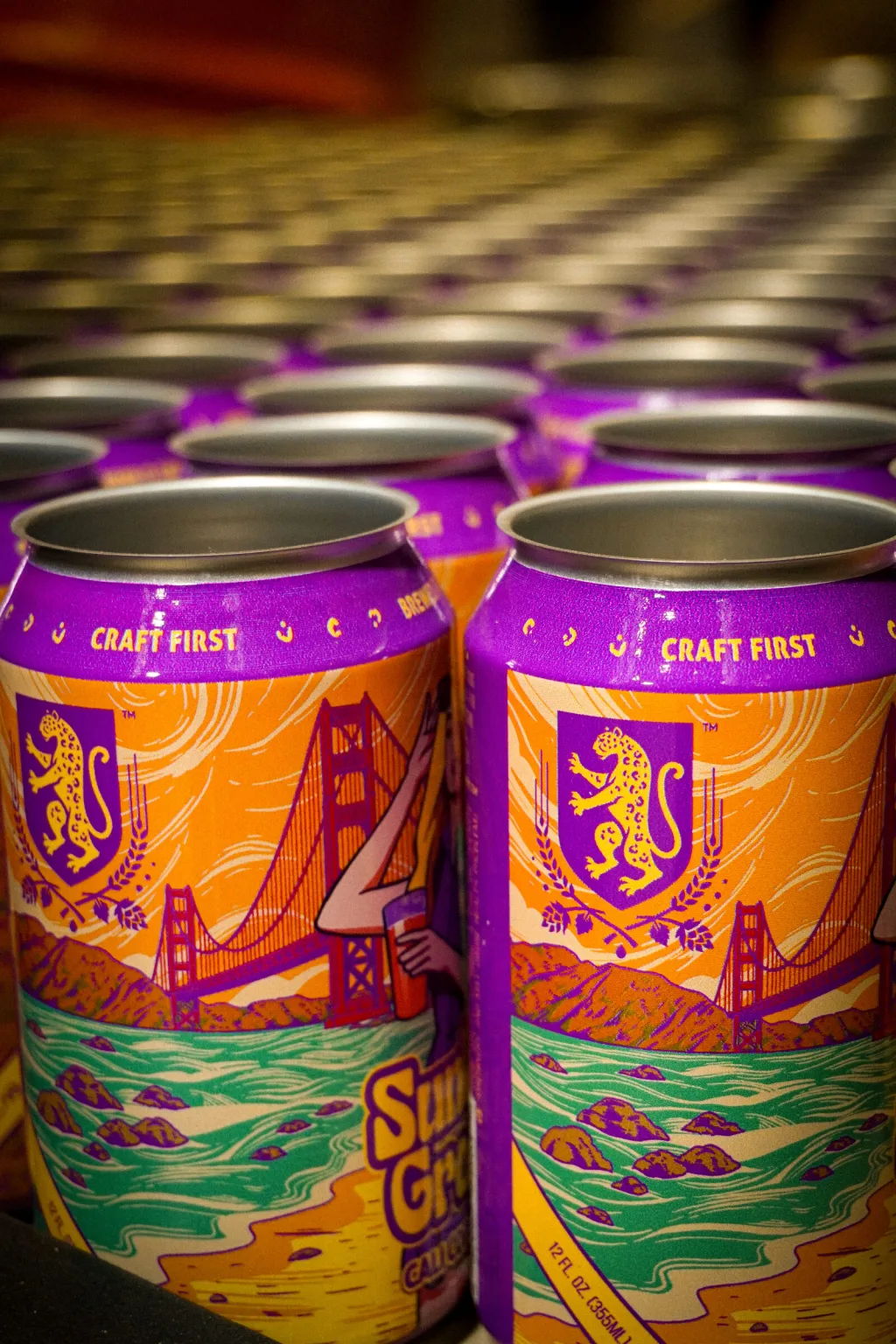 Finished cans coming off the canning line